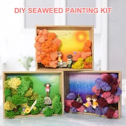 Paquete de Material vegetal para manualidades, pintura de algas marinas tridimensional, pintura de paisaje, Micro Manual, juguetes de interacción entre padres e hijos