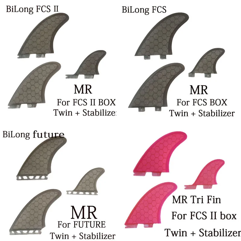 Best Seller BiLong FCS/ FCS II /FUTURE/ fins plug Twin + estabilizador, juego de tres aletas de tabla de surf, Juego de 3 uds., núcleo de rendimiento de construcción 0BJByOxqW