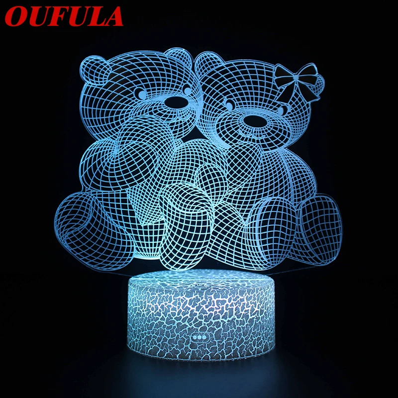 

DLMH Night LED Lights Novelty 3D lamp Cute Toy Gift 7 Color Cartoon Atmosphere Lamp For Children Kids Room