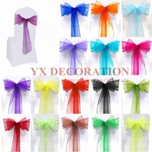 50 шт. прозрачная лента на стул из органзы бант для покрытия банкета, свадьбы, праздника, Рождественского украшения