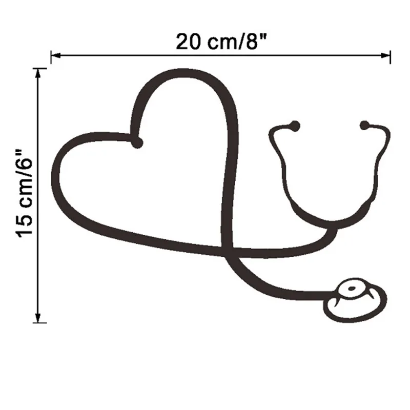 

16*11.3CM Car Sticker On The Heart Of A Nurse Doctor Stethoscope Love Stylish Reflective Vinyl Decal