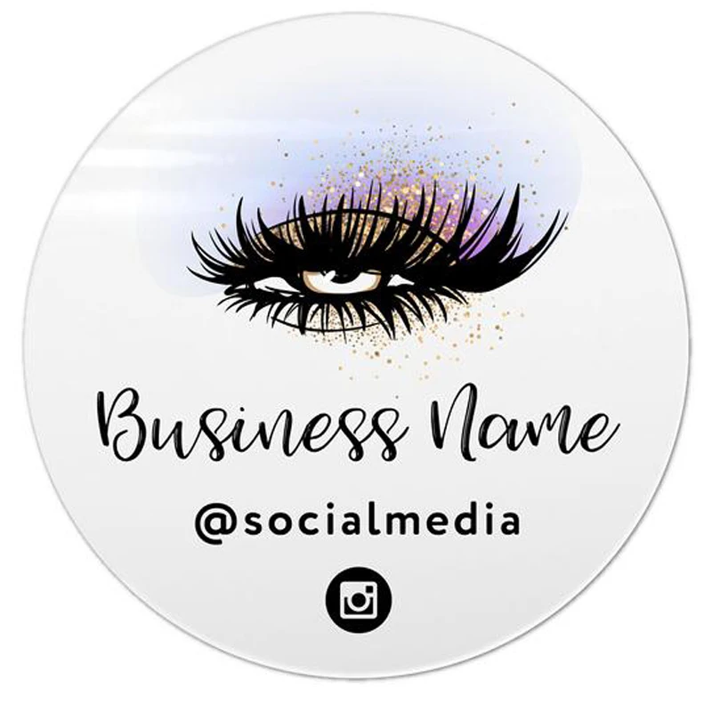 Eyelash Extension Label Design Logo Sticker, Eyelash Logo Business