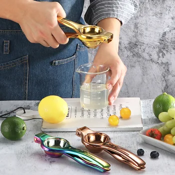 

1PC Stainless steel Lemon Squeezer Golden Manual Fruit Juicer Household Orange Clip Kitchen Utensils Reamers Fast Handle Press