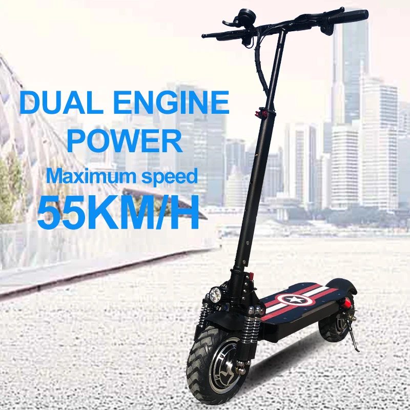 Electric Scooter 2000W for Adults Dual Motors 55KMH 10inch Hulajnoga