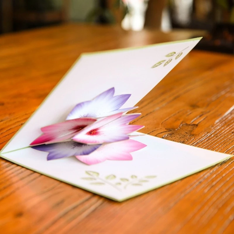  Greeting Cards Handmade Birthday Wedding Invitation 3D Pop Up Card Flower New E65B - 4.00027E+12