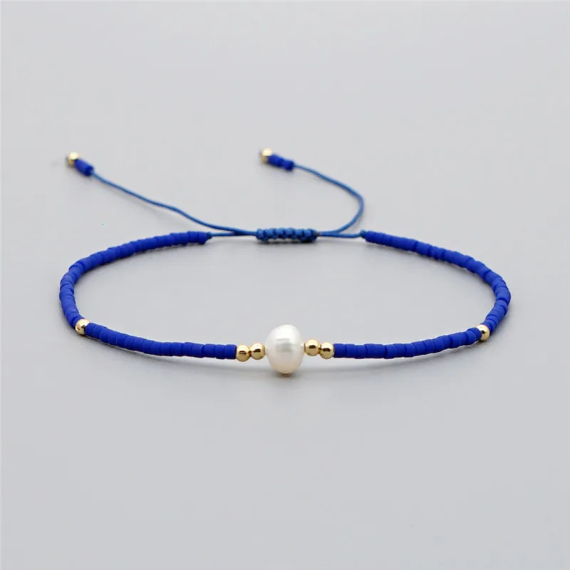 Bracelet Jewelry Myuki rice Beads Hand-woven Friendship Rope Bracelet European And American Summer Women Natural Freshwater Pearl Gift