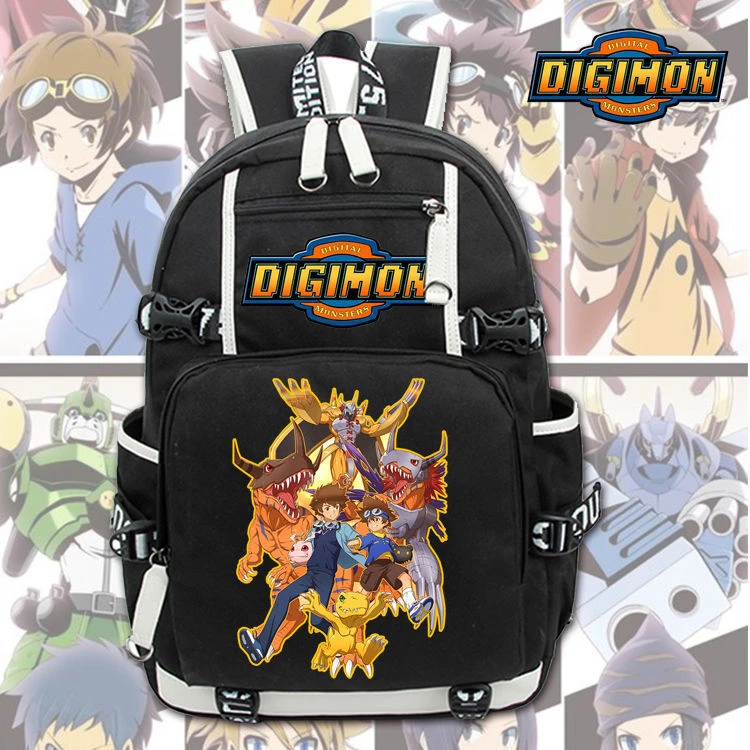 新ユニセックスアニメデジモンバックパックナップザック黒packsack学校オタクバッグ Backpacks Aliexpress