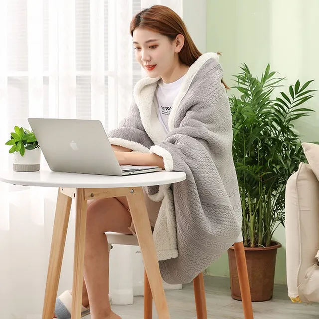 Cozy up with our Casual Flannel Blanket Thick Shawl Nap Blanket