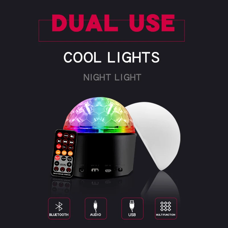 Led Bluetooth диско-шар с динамиком и портом Aux вечерние светильник сценический светильник ing Эффект диско-Свет Волшебный шар светильник для дома Вечерние