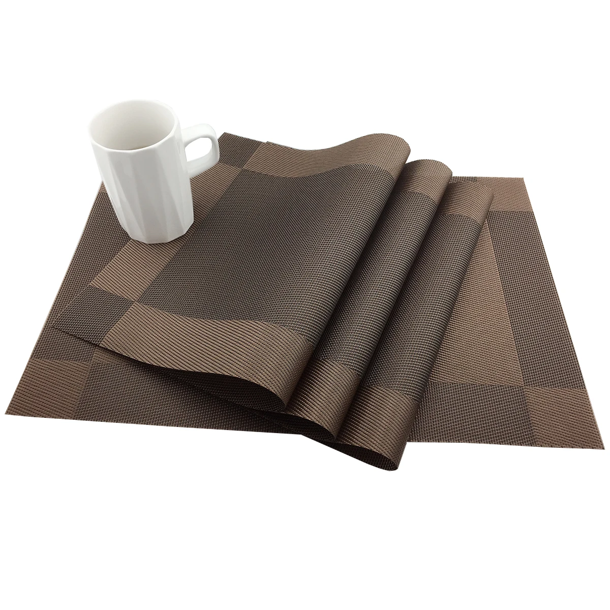 Jankng 6pcs Brown Placemats Non Slip Washable Pvc Place Mats Waterproof Oil Proof Heat Resistant Dinning Table Decorative Mats Mats Pads Aliexpress