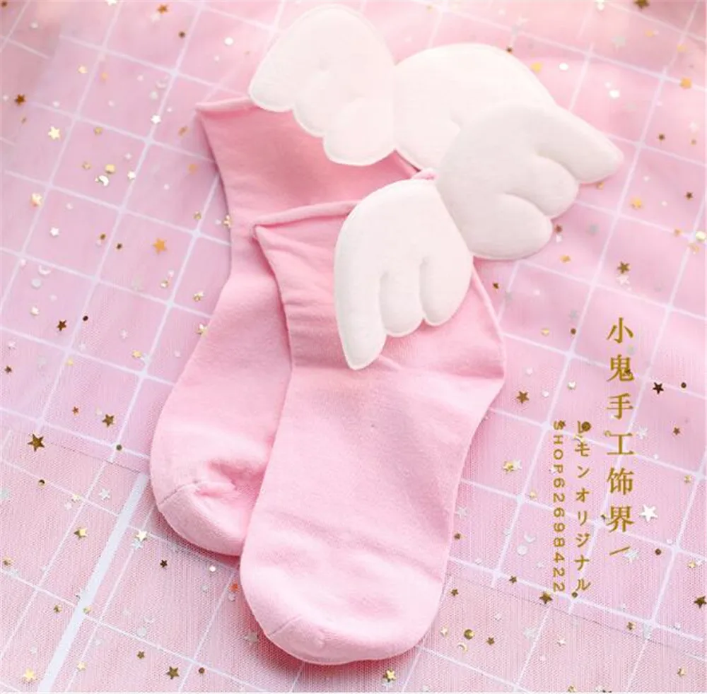 Лолита Крылья Ангела милые женские короткие носки несколько цветов хлопок носки B557