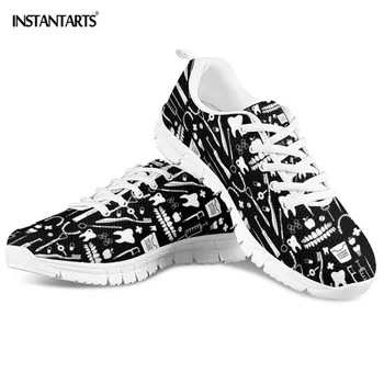

INSTANTARTS Dentistry Medical Printed Women Flats Shoes 3D Tooth Pattern Casual Lightweight Sneakers Students Walking Loafers