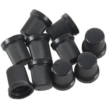 

10 pcs Black 6mm OD Shaft Knob Knob Turn Knobs Potentiometer