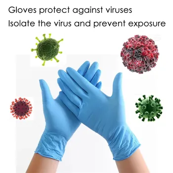 

100pcs Rubber Gloves Cleaning Comfortable Disposable Nitrile Gloves Exam Gloves Food/rubber/garden Universal Left And Right Hand