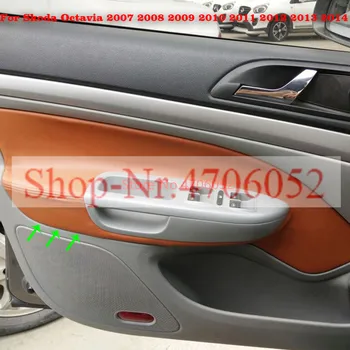 

For Skoda Octavia 2007 2008 2009 2010 2011 2012 2013 2014 4pcs Car Door Armrest Panel Microfiber Leather Protection Cover Trim