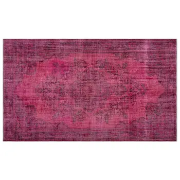 

Handmade Pink Vintage Overdyed Turkish Area Rug 195x322 Cm-6'5''X10'7''