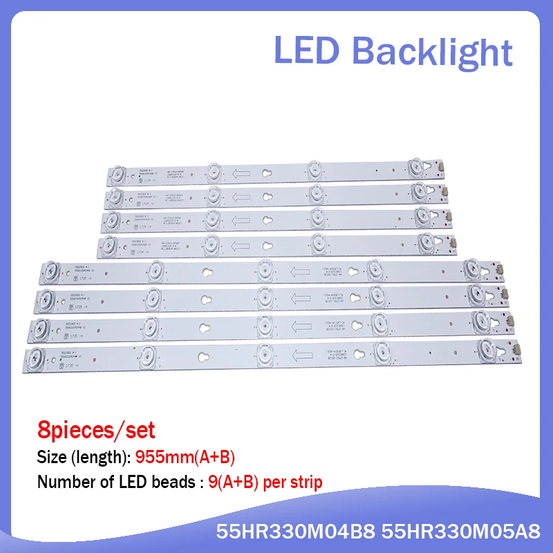 LED Backlight strip Lamp For L55P2-UDN TOT-55D2900-4x4+4x5-3030C B55A658U 55HR330M04B6 55HR330M04A6 D55A810 TOT-55D2900 55S405T |
