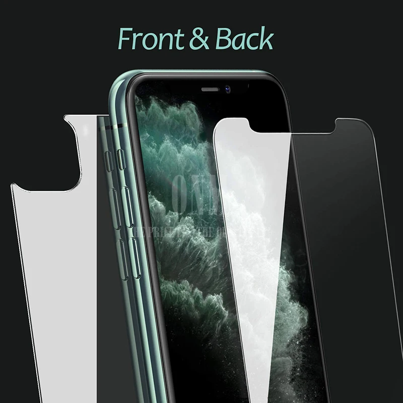 Передняя и задняя Защита экрана для iPhone 11/Pro закаленное стекло Передняя и задняя защита от отпечатков пальцев/царапин для iPhone 11 Pro Max - Цвет: for iPhone 11ProMax