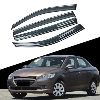 

For PEUGEOT 301 2012-2019 Car Window Sun Rain Shade Visor Shield Shelter Protector Cover Trim Frame Sticker Exterior Accessories