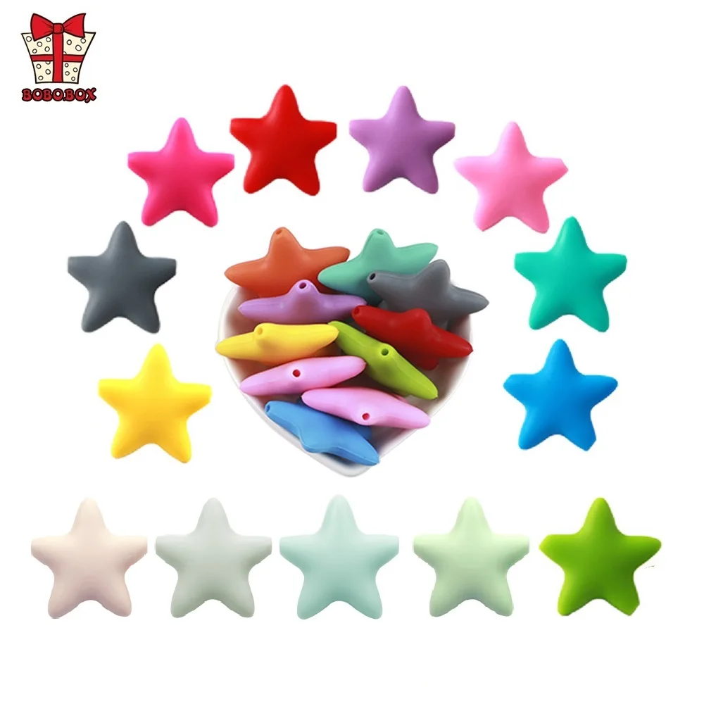 BOBO.BOX 5pcs Silicone Beads Teething Teether Accessories Food Grade Silicon Teething Beads Baby Teether DIY Pacifier Chain