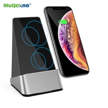 Muljexno 15 Вт Qi Беспроводное зарядное устройство для iPhone XS Max X 8 Plus Xiaomi huawei samsung s10 зарядная станция Подставка Кронштейн Настольный держатель