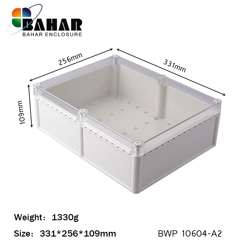 BWP10604-A2 Электроника цепи проект пластиковые водонепроницаемые коробки 331*256*109 мм DIY водонепроницаемая распределительная коробка ABS пластиковый корпус проекта IP68 - Цвет: BWP10604-A2