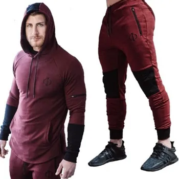 

2019 New Autumn Set Men's Fashion Sportswear Tracksuits Sets Men's Bodybuilding Hoodies+Pants casual Outwear Suits