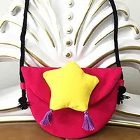 Yellow Star 1 предмет, кошелек с узором в виде звезд, сумочка с кисточками для маленьких детей, сумочка в стиле Лолиты для маленьких девочек, Детский кошелек для монет, сумочка для денег, маленькая сумка, подарки - Цвет: Yellow Star