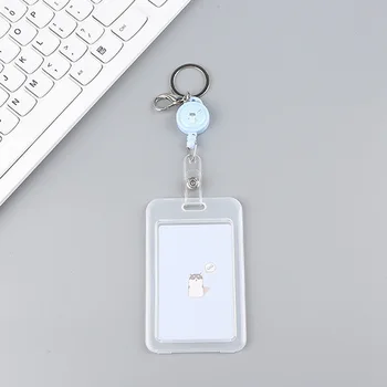 

Cute Cartoon Retractable Badge Card Holder Nurse Doctor Exhibition Pull Key ID Card Badge Holder School Office Supplies