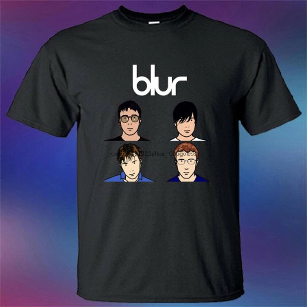 Blur Band Personels Cartoon Men's Black T-Shirt Size S to 3XL | Мужская одежда