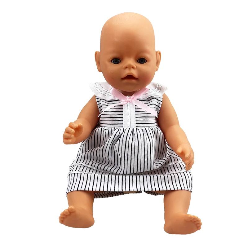 Born New Одежда для куклы-младенца подходит 18 дюймов 40-43 см кукла белая шапочка лента красного цвета платье костюм аксессуары для ребенка подарок - Цвет: Q-103