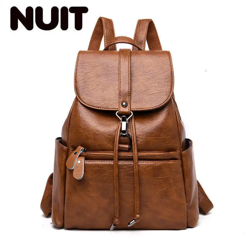 

Women Leather Backpacks Large Capacity Travel Bagpack Sac A Dos Female Leather Backpacks School Bag For Teenage Girls Back Pack