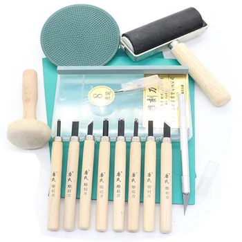 

Print tool kit Carving knife PPC rubber plate Mushroom roller pen knife combination set
