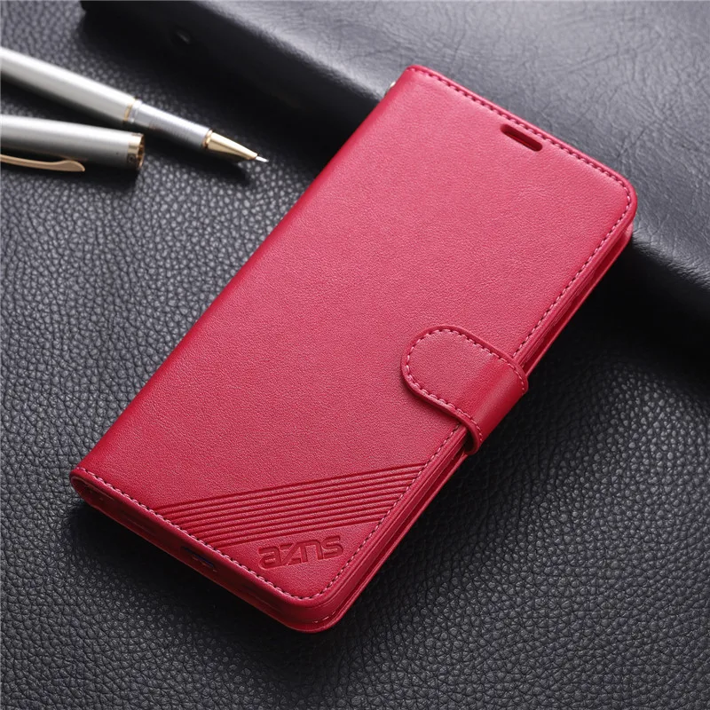 Розово-красный Для Xiaomi Redmi 7A чехол, Роскошный футляр чехол для телефона из искусственной кожи для Xiaomi Redmi 7A Чехол Флип мягкая задняя крышка - Цвет: Розово-красный