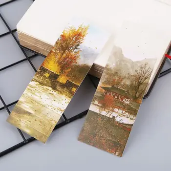 

30pcs Creative Chinese Style Paper Bookmarks Painting Cards Retro Beautiful Boxed Bookmark Commemorative Gifts R9JB