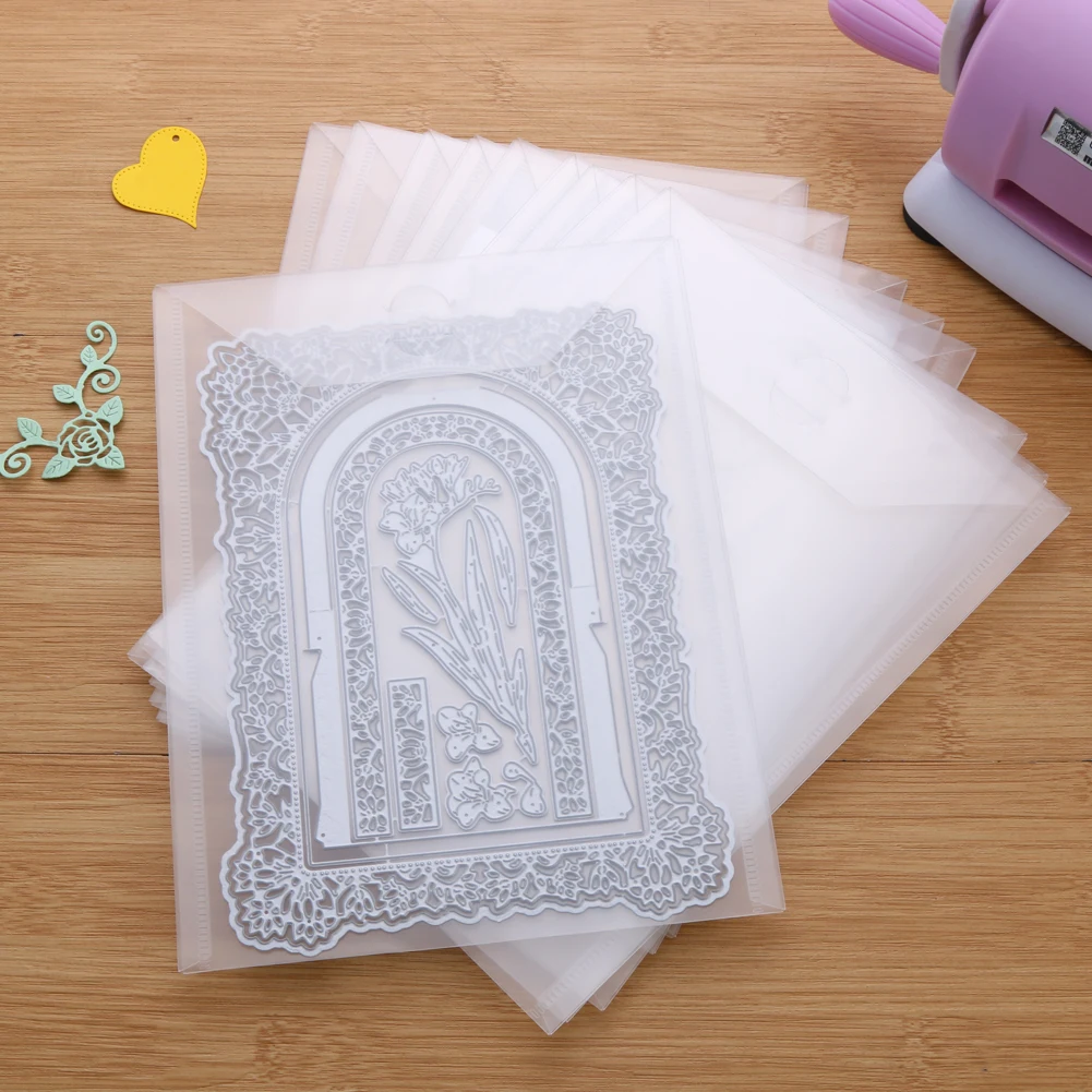 10-piece Set 7*9.4inch Clear Portable Transparent Plastic Storage Bag Durable Craft Scrapbooking Dies & Stamp New Card Cover Hot