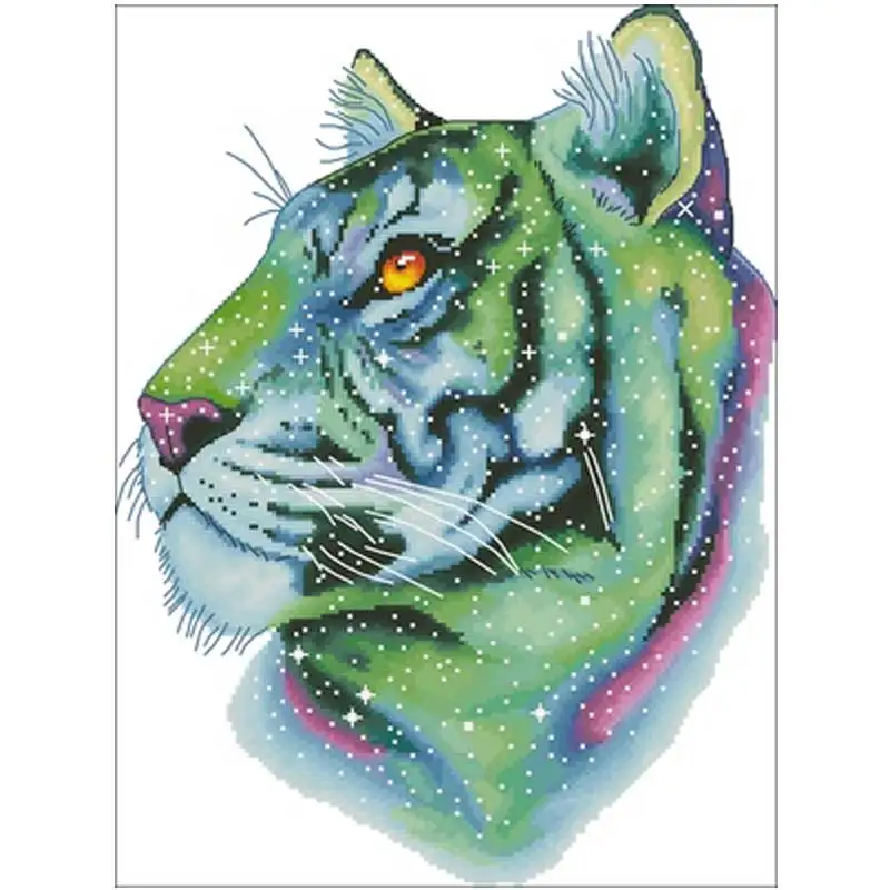 Space Tiger patterns Counted Cross Stitch 11CT 14CT 18CT DIY Chinese Kits Embroidery Needlework Sets | Дом и сад