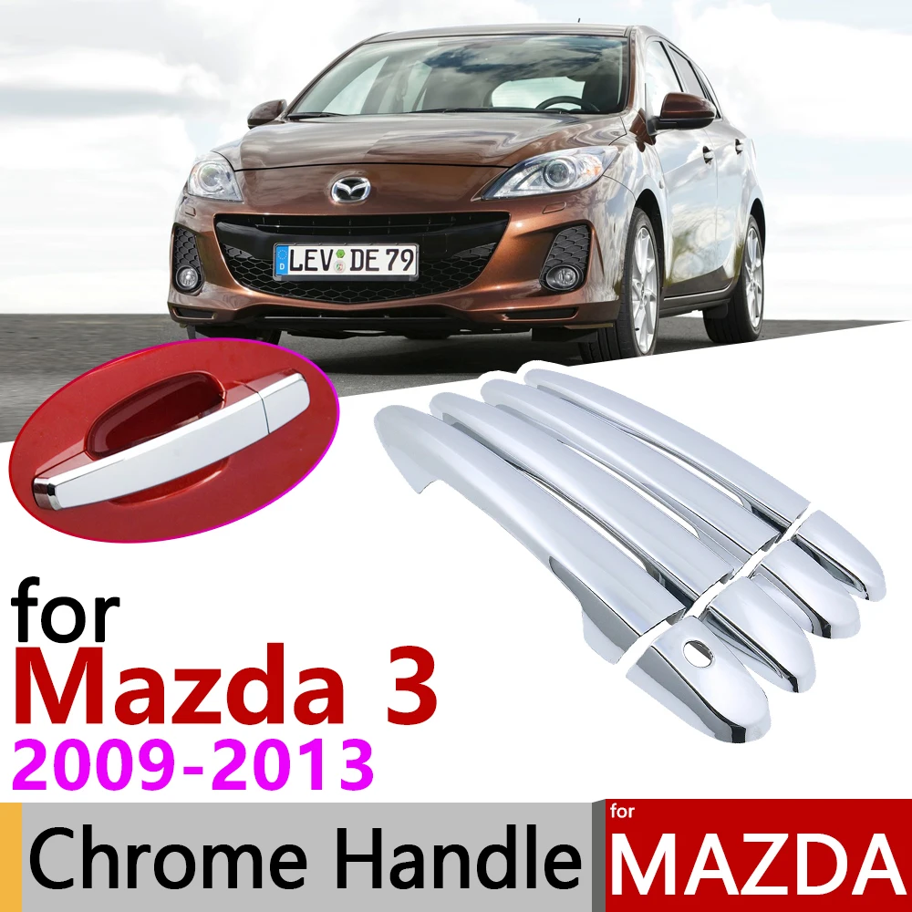 Для Mazda 3 2nd Gen BL Axela 2009~ 2013 Роскошный хромированный чехол на дверную ручку, автомобильные аксессуары, Набор наклеек для отделки 2010 2011 2012