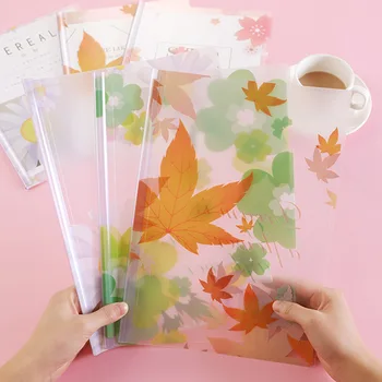 

2pcs/pack 31*22CM Transparent Leaf Flower File Folders Document Holder Book Cover