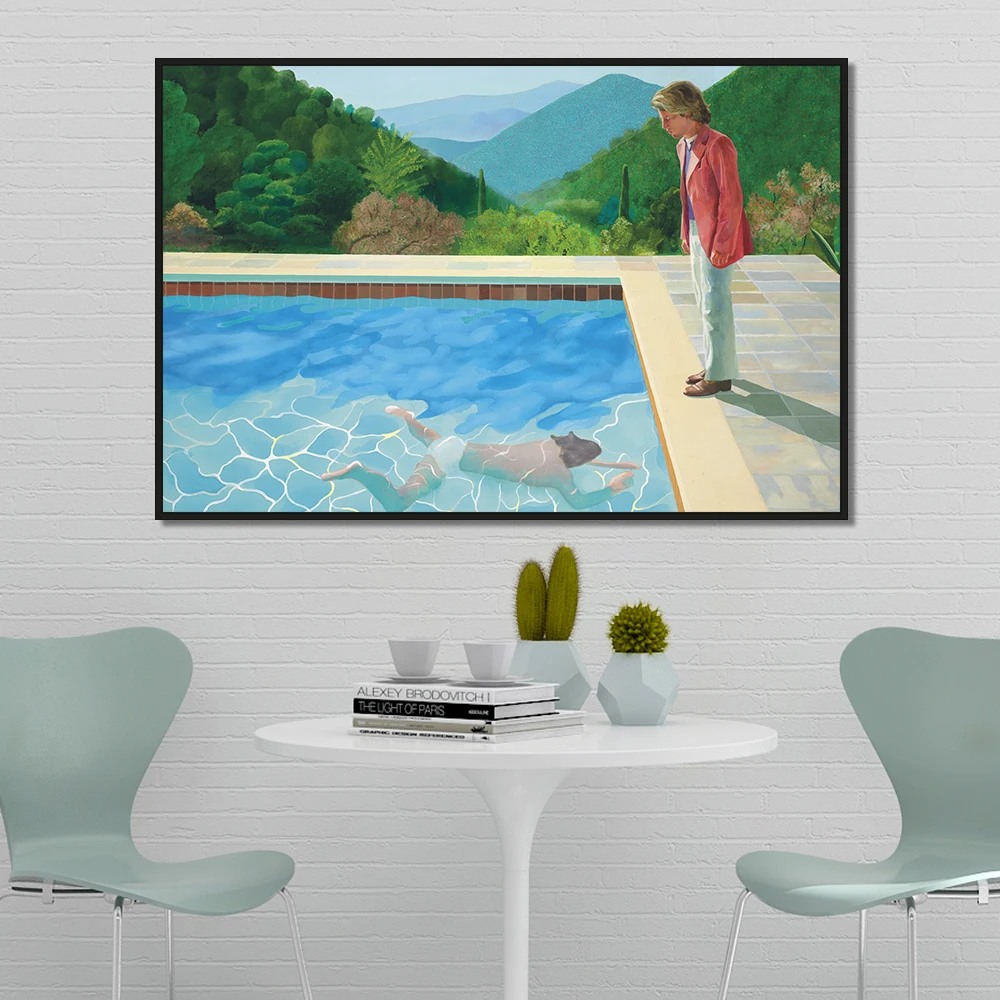 David Hockney Pool с двумя фигурами Картина на холсте плакаты принты квадратные картины