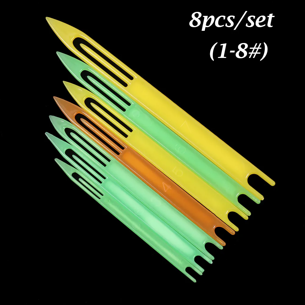 Fishing Accessories 8/10Pcs Random Color Rustproof Plastic Weaving Fishing Netting Needle Mending Repair Net Line Shuttles