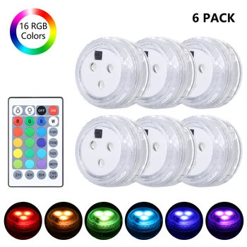 

6PCS Led Submersible Light for Garden Swimming Pool Fountain Spa Party Bathroom IP68 Waterproof Underwater Lamp Remote Control
