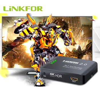 

LiNKFOR 3 Port HDMI 2.0 Switcher Support 4K/60Hz YUV 4:4:4 HDR Support LPCM DTS7.1 DSD TrueHD DTS-HD Audio Switcher 4K/60Hz