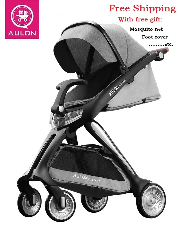 Best Product  Aulon New Carriage High Landscape Baby Stroller Luxury Foldbale Pram Free Shipping 