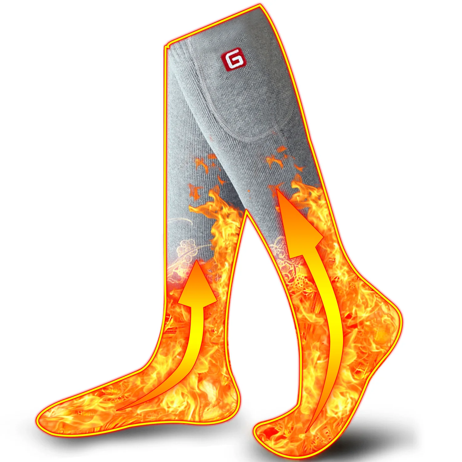 Winter Unisex Heated Socks with Electric Rechargeable Battery Kit for Chronically Cold Feet Thermal Warm Knitting Cotton Sox