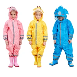 Manteau de pluie multicolore pour enfants de 3 à 10 ans, combinaison imperméable d'extérieur, une pièce, grenouilles et girafe 