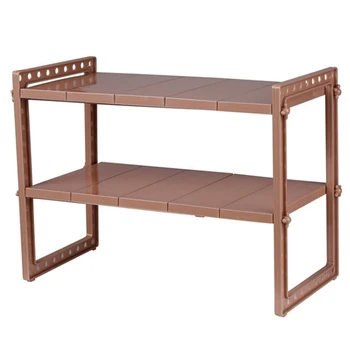 

Promotion! Multi-Functional Under Sink 2-Tier Expandable Shelf Storage Organizer Adjustable Stainless Steel Kitchen Sink Rack Br