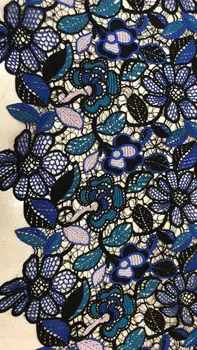 

top quality Modern design French net lace fabric African Flower mul ti color embroidery tulle lace fabric for ladies dress