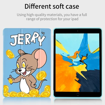

iPad Cases Cat And Mouse For iPad Air 1 2 Coque Soft Silicone Back Funda Protective Covers iPad 7th Generation Case Pro 11 2020