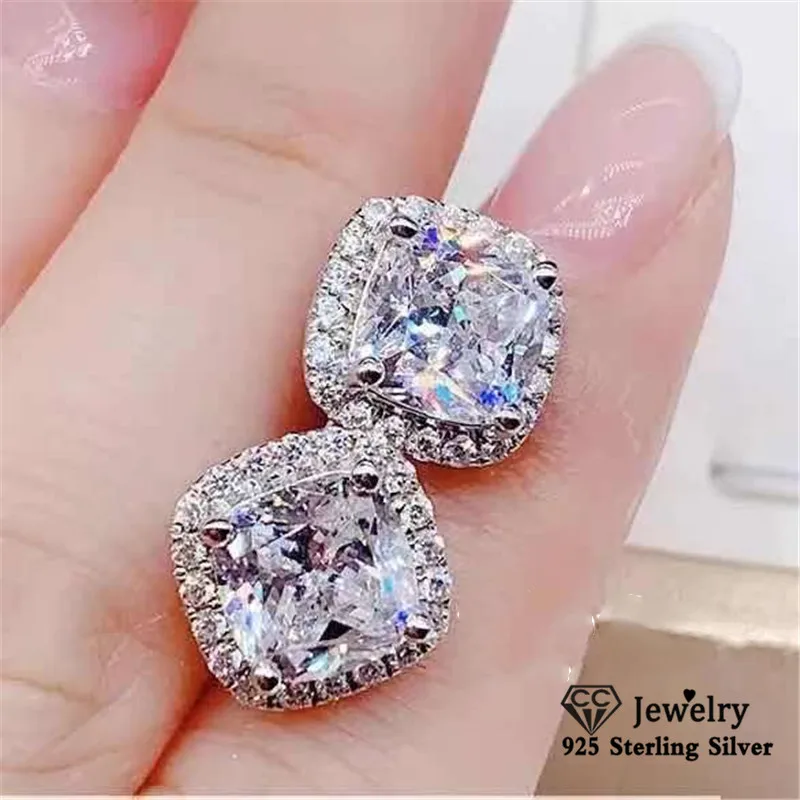Sterling Silver Pink CZ Stud Earrings – Princess Cut, Nickel Free & Made In Italy 3 thumbnail image